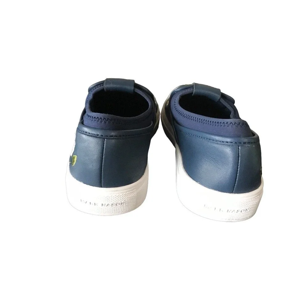 Mark Nason Womens Sz 6 Razor Cup Blue Leather Flora Daisy Embroidered Sneakers